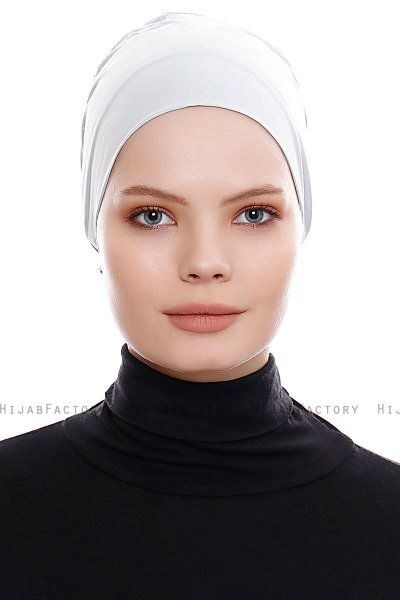 Kiraz - Light Gray Cotton XXL Underscarf - Ecardin