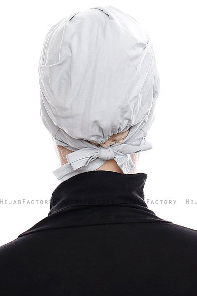 Kiraz - Light Gray Cotton XXL Underscarf - Ecardin