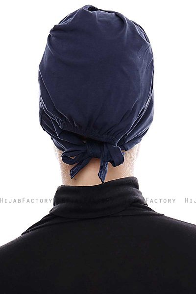 Kiraz - Navy Blue Cotton XXL Underscarf - Ecardin