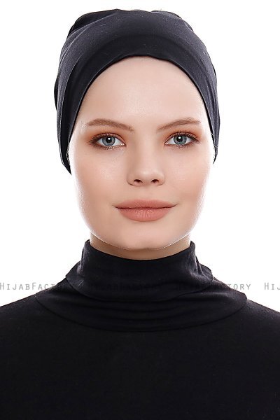 Kiraz - Black Cotton XXL Underscarf - Ecardin