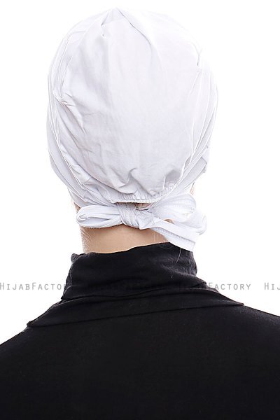 Kiraz - White Cotton XXL Underscarf - Ecardin