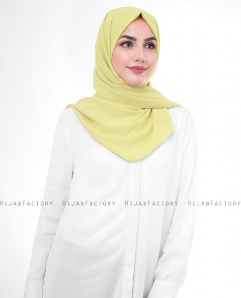 Lemon Grass Ljusgul Georgette Hijab 5XA45d