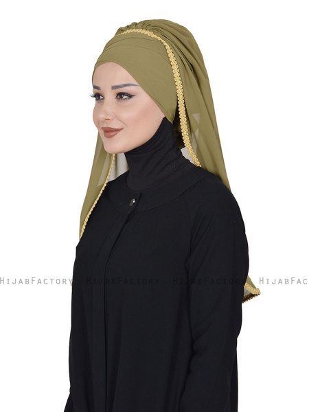 Louise - Khaki Practical Hijab - Ayse Turban