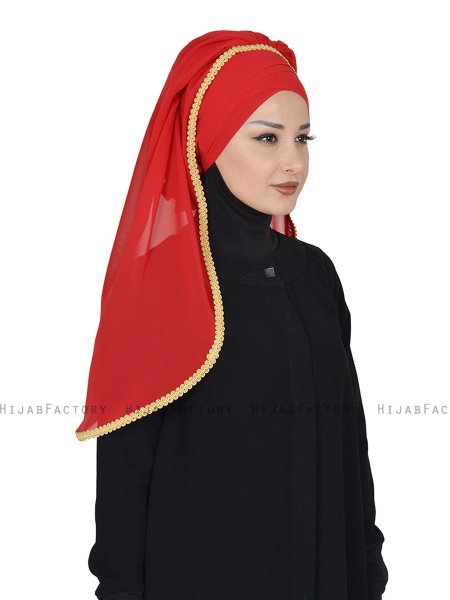 Louise - Red Practical Hijab - Ayse Turban