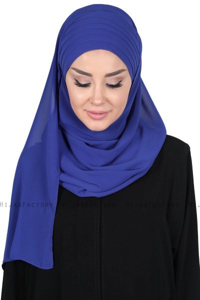 Malin - Blue Practical Chiffon Hijab