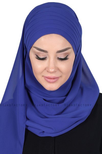 Malin - Blue Practical Chiffon Hijab