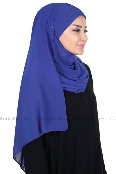 Malin - Blue Practical Chiffon Hijab