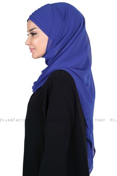 Malin - Blue Practical Chiffon Hijab