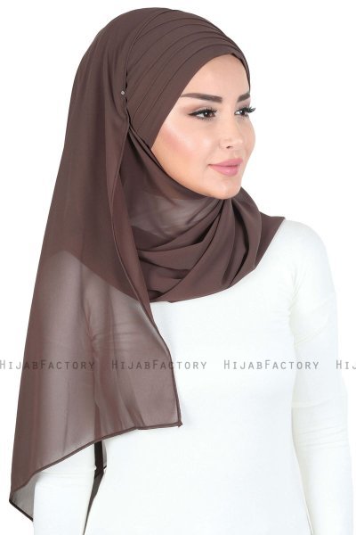Malin - Brown Practical Chiffon Hijab