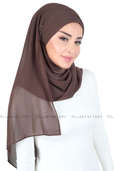 Malin - Brown Practical Chiffon Hijab
