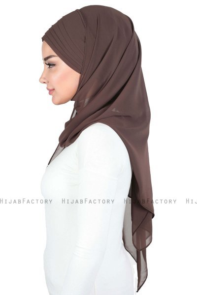Malin - Brown Practical Chiffon Hijab