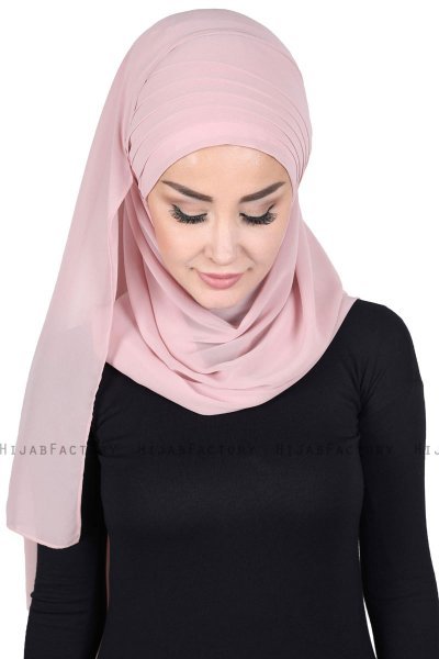 Malin - Dusty Pink Practical Chiffon Hijab
