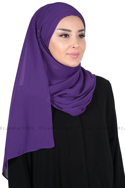 Malin - Purple Practical Chiffon Hijab