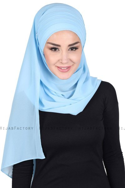 Malin - Light Blue Practical Chiffon Hijab