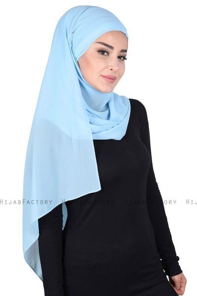 Malin - Light Blue Practical Chiffon Hijab