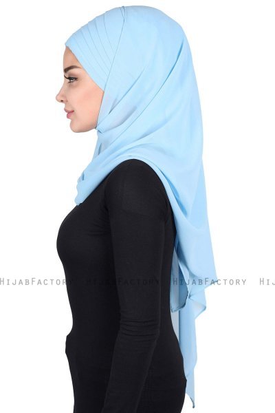 Malin - Light Blue Practical Chiffon Hijab