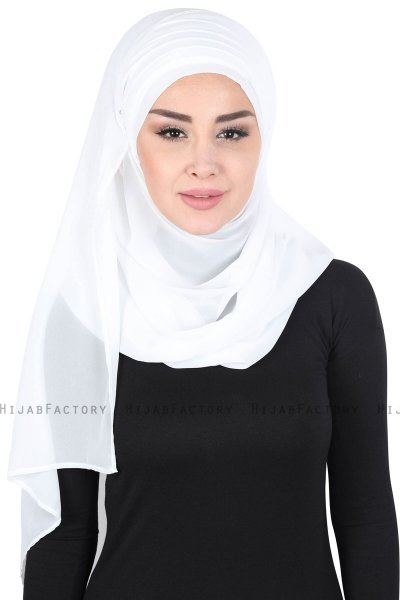 Malin - Offwhite Practical Chiffon Hijab