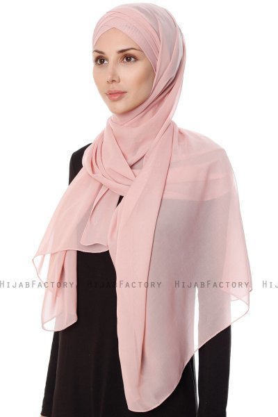 Mehtap - Dusty Pink Practical One Piece Chiffon Hijab
