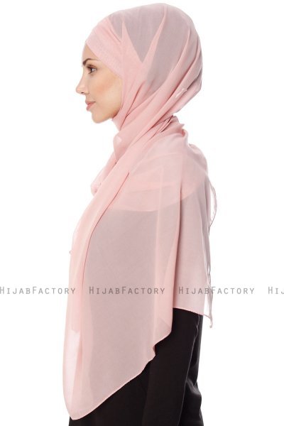 Mehtap - Dusty Pink Practical One Piece Chiffon Hijab