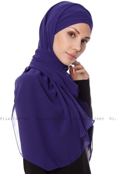Mehtap - Purple Practical One Piece Chiffon Hijab
