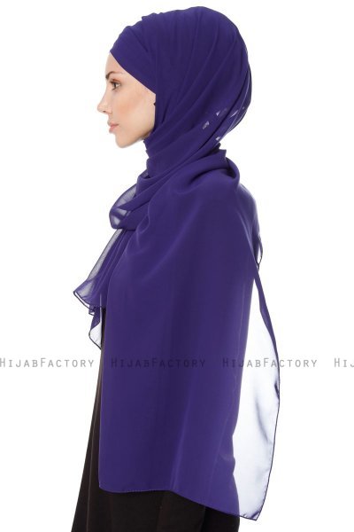 Mehtap - Purple Practical One Piece Chiffon Hijab
