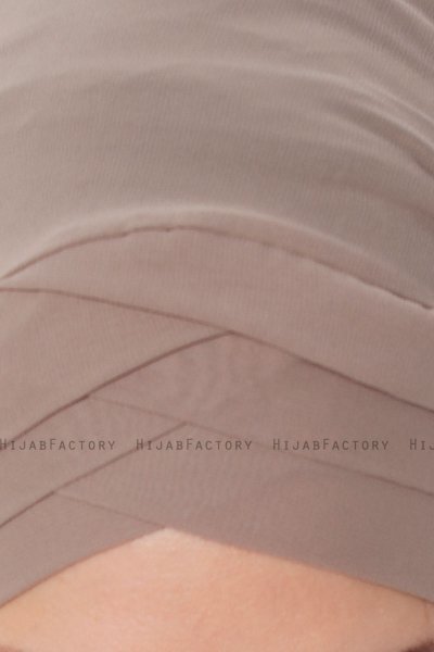 Mehtap - Taupe Practical One Piece Chiffon Hijab
