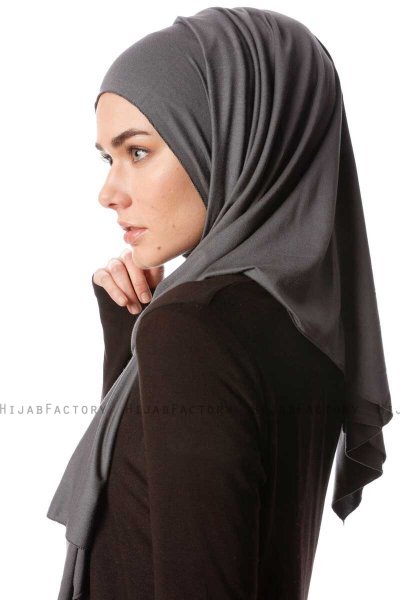 Melek - Anthracite Premium Jersey Hijab - Ecardin