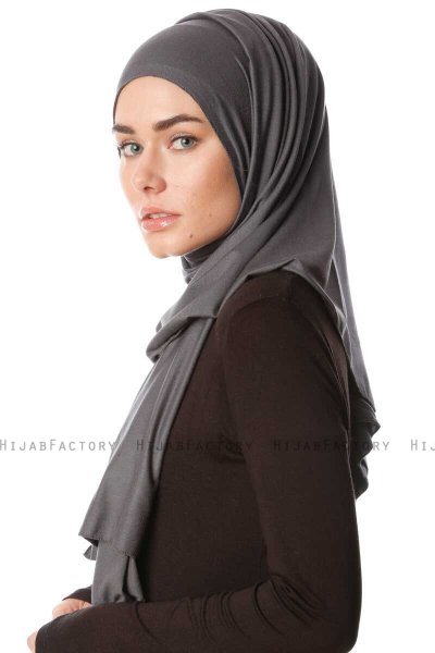 Melek - Anthracite Premium Jersey Hijab - Ecardin