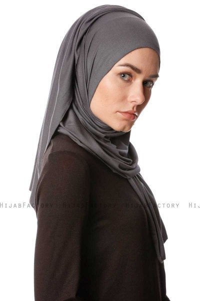 Melek - Anthracite Premium Jersey Hijab - Ecardin