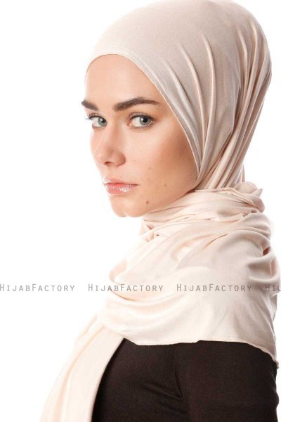 Melek - Beige Premium Jersey Hijab - Ecardin
