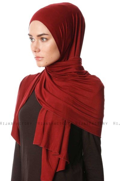 Melek - Bordeaux Premium Jersey Hijab - Ecardin