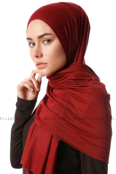 Melek - Bordeaux Premium Jersey Hijab - Ecardin