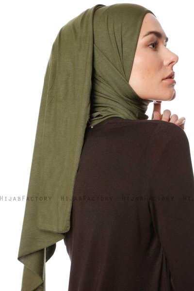 Melek - Khaki Premium Jersey Hijab - Ecardin