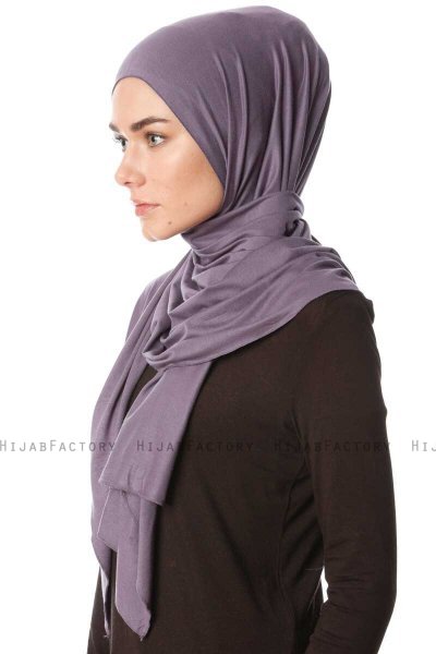 Melek - Dark Purple Premium Jersey Hijab - Ecardin