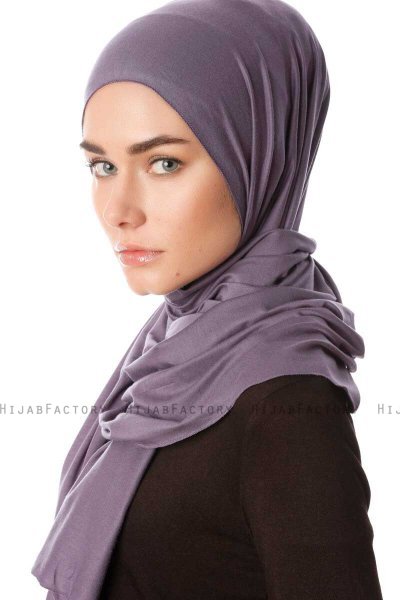 Melek - Dark Purple Premium Jersey Hijab - Ecardin