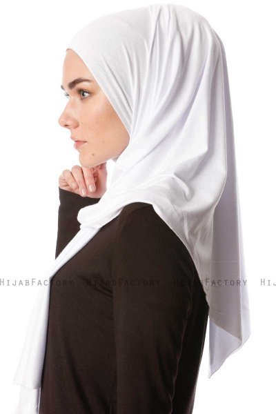 Melek - White Premium Jersey Hijab - Ecardin