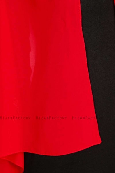 Merve Röd Krep Chiffon Hijab 4A169e