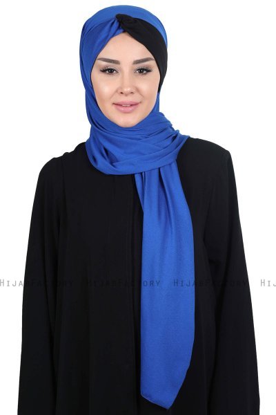 Mikaela - Blue & Black Practical Cotton Hijab
