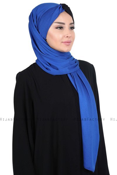 Mikaela - Blue & Black Practical Cotton Hijab