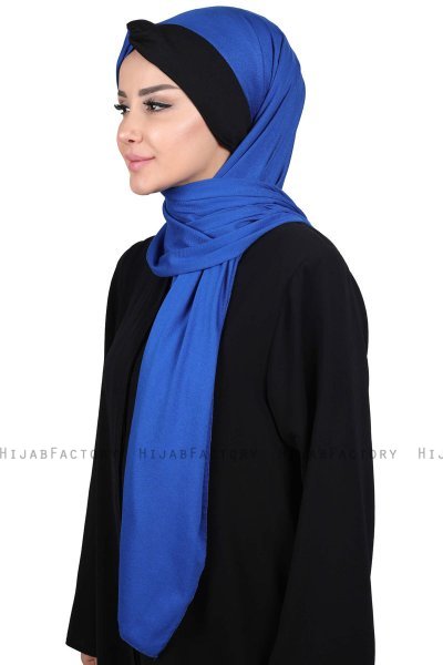 Mikaela - Blue & Black Practical Cotton Hijab