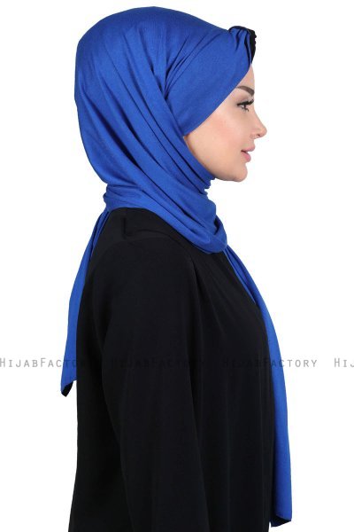 Mikaela - Blue & Black Practical Cotton Hijab