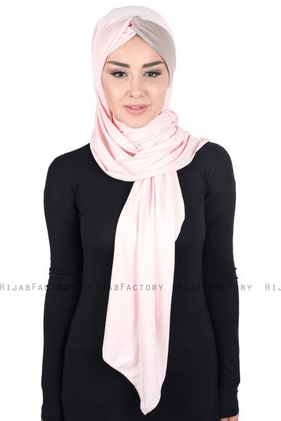 Mikaela - Dusty Pink & Taupe Practical Cotton Hijab