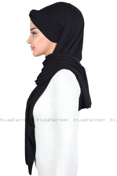 Mikaela - Black & Blue Practical Cotton Hijab