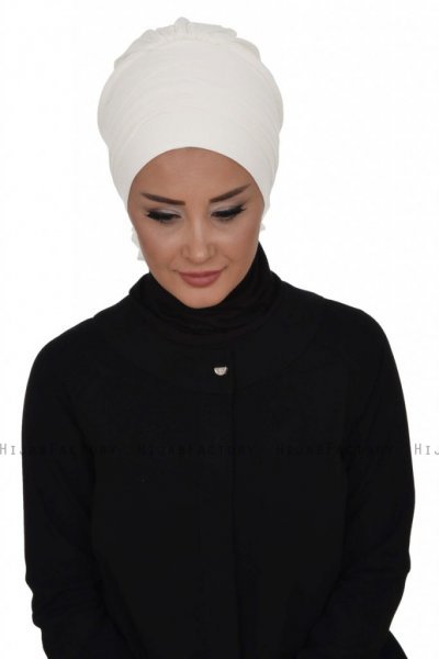 Monica - White Cotton Turban - Ayse Turban