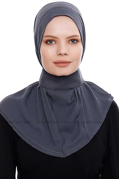 Narin - Anthracite Practical One Piece Crepe Hijab