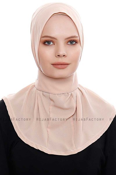 Narin - Beige Practical One Piece Crepe Hijab