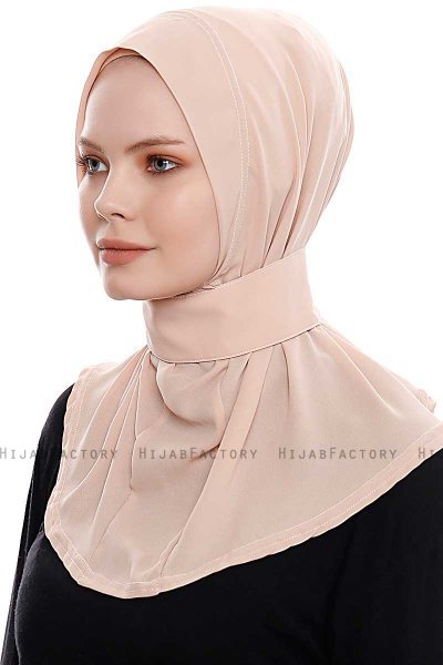 Narin - Beige Practical One Piece Crepe Hijab