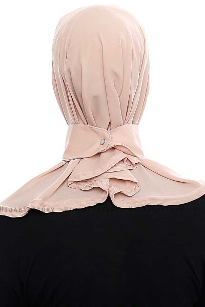 Narin - Beige Practical One Piece Crepe Hijab