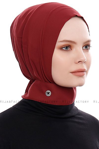 Narin - Bordeaux Practical One Piece Crepe Hijab