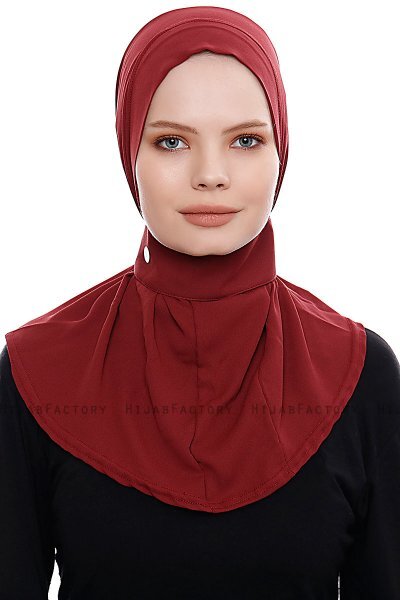 Narin - Bordeaux Practical One Piece Crepe Hijab